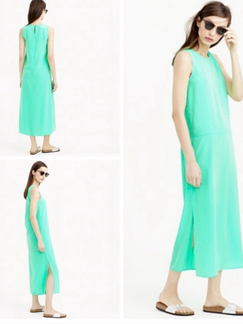 J. Crew Mint Green Maxi Shift Dress size M